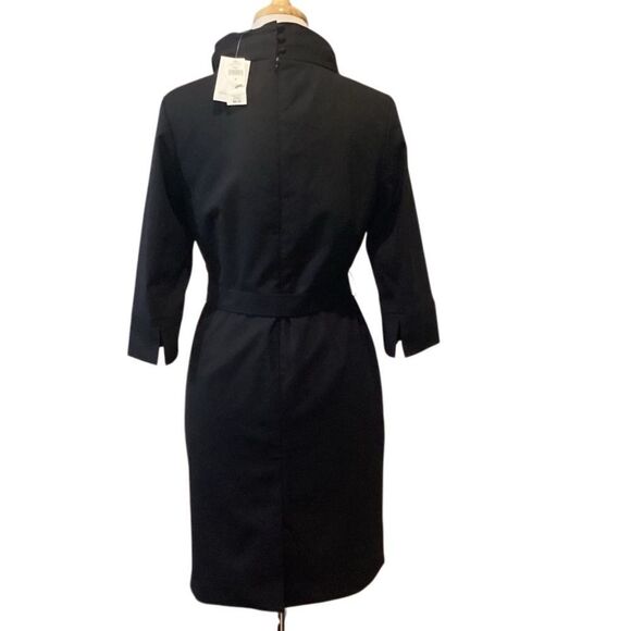 NWT Banana Republic Wool Blend Cowl Neck Black Career Dress Size 6 - Picture 7 of 11